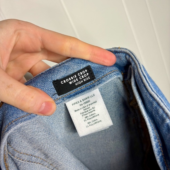 Veronica Beard Crosbie Cropped Wide Leg Jeans Blue Fall Flare Women’s Size 30 - Picture 7 of 9